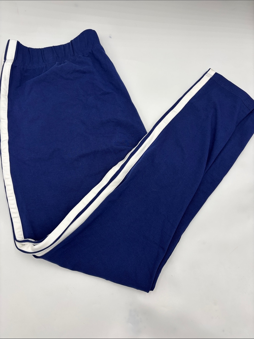 Adidas Essentials 3-Stripes Cotton Leggings in Dark Blue/White